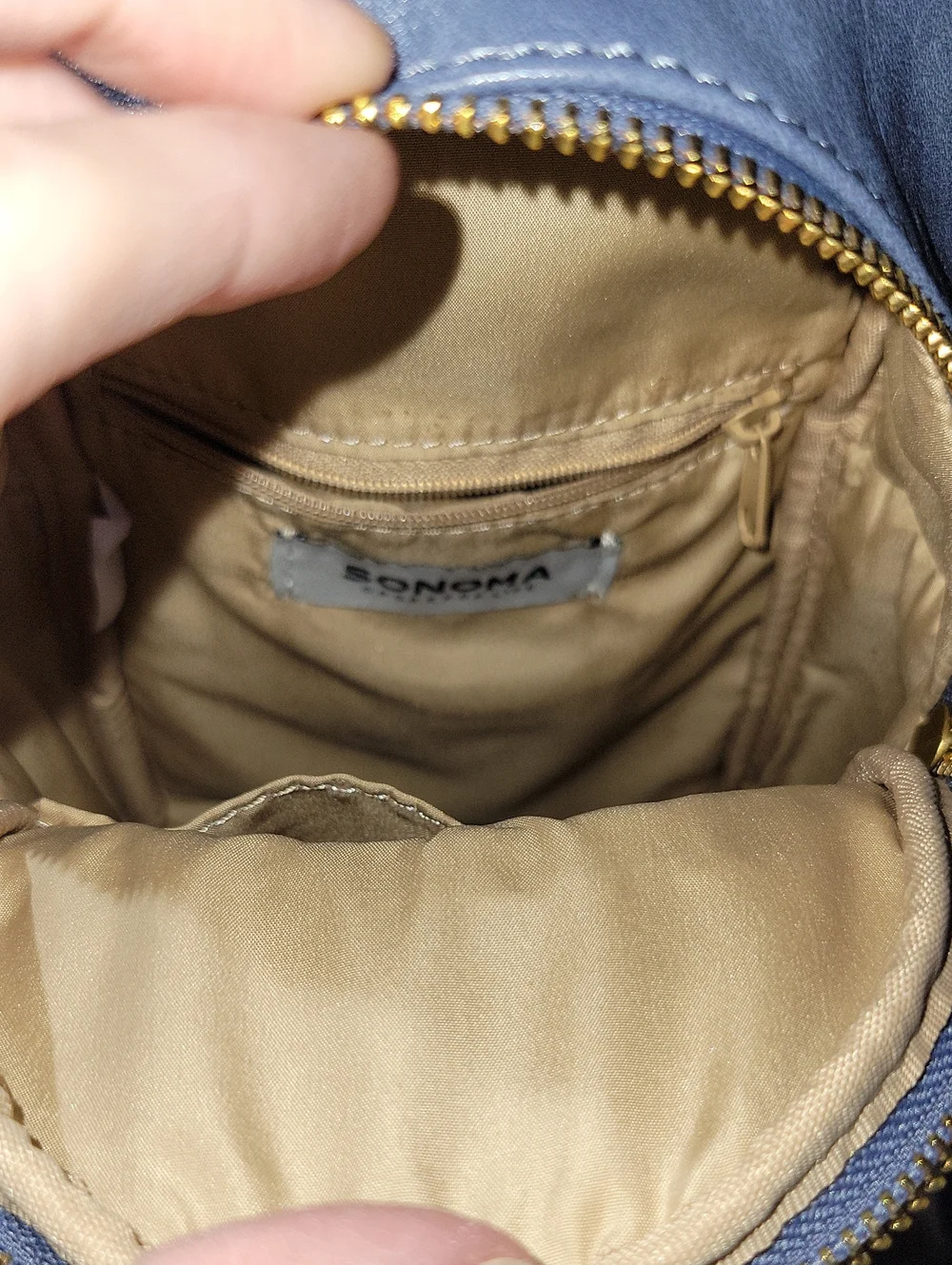 Kohl's Sonoma Blue Gray Crossbody Mini Backpack Mint Condition